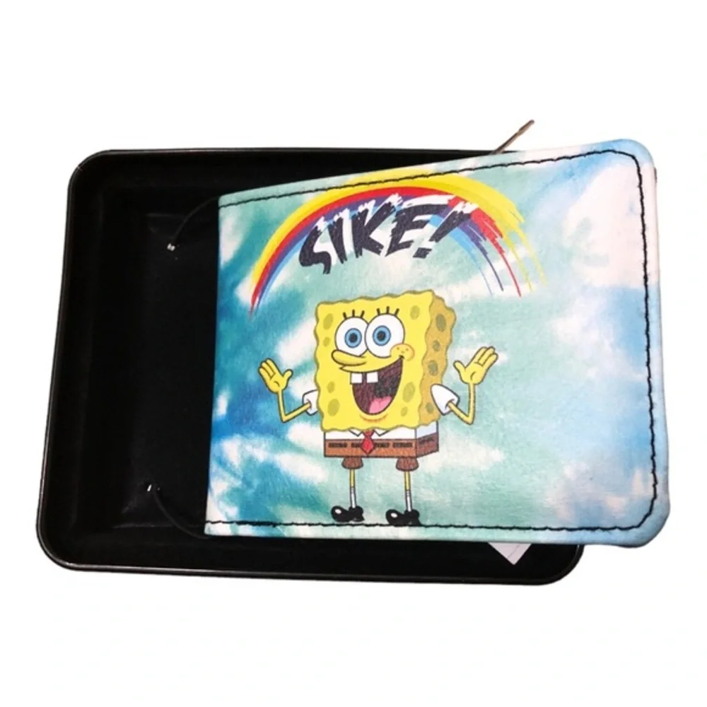 Spongebob squarepants blue printed bifold wallet with case brand new‎